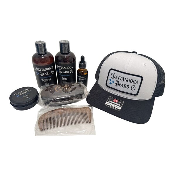Chattanooga Beard Co. Gift Set Conditioner, Oil, Body Wash, Balm, Comb, Brush an